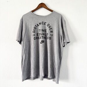 Nike Athletic Cut Retro Tee Short Sleeve Gray Men's XXL Distance Swoosh Tee